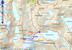 Mapa so zákresom lyžiarskej túry Djupvasshytta (1030 m.n.m.) - Blatind (1663 m) - Djupvasshytta