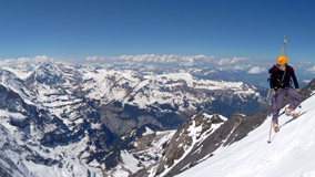 Rasťo na SZ hrebeni počas výstupu na Eiger