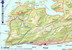 Mapa so zákresom bajkovaco-hajkovacej túry Molde - Haukaboen - Langvatnet - Andal - Jendemsfjellet (633 m) - Jendem - Mordal - Molde