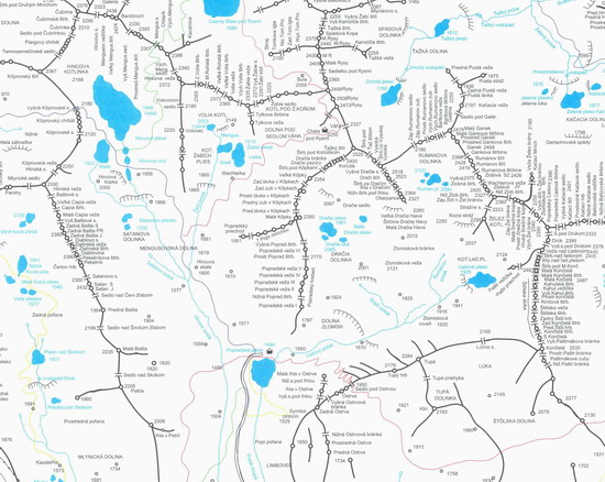 Mengusovska dolina - mapa