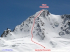 Ďalší deň nás čaká dlhá túra s prevýšením cca 2300 metrov z údolia až na vrchol Presanelly, ktorú následne chceme lyžovať severným kuloárom (E2, 40-50°, 500 m, červený ľahký)