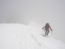 Prvé metre lyžovania na vrcholovom hrebeni