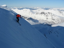 Skiextrém vo východnej stene Sandfjelletu