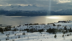 Svetelná šou nad Moldefjorden