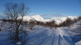 Počas túry na Kvannfjellet, v pozadí Talstadhesten