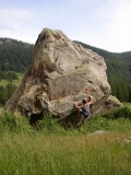 Boulderšuter vo Val Veny, Alpy