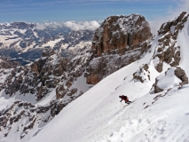 Prvé oblúky z vrchola Monte Cristallo, Dolomity