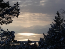 Odraz slnka na hladine Romsdalského fjordu